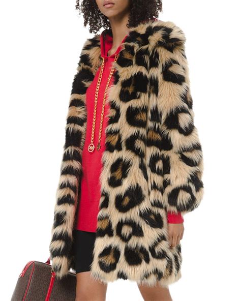 michael kors faux fur leopard jacket|Women's MICHAEL Michael Kors Faux.